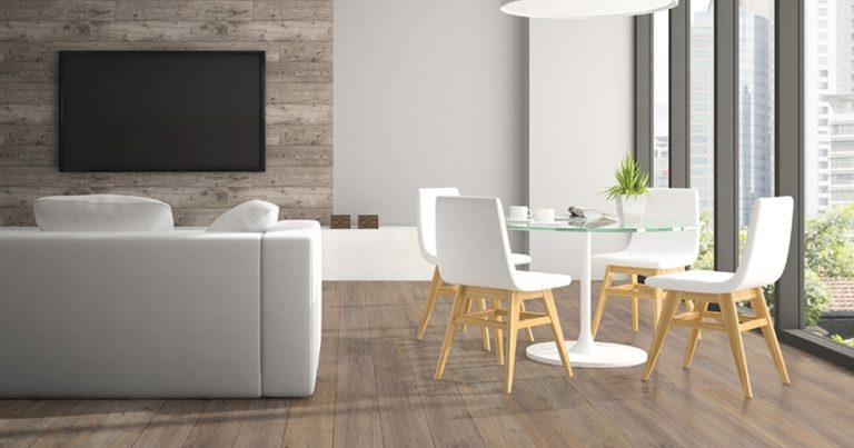 Johnson Bella Vista Laminate Flooring Color Sardinia in a Room Scene